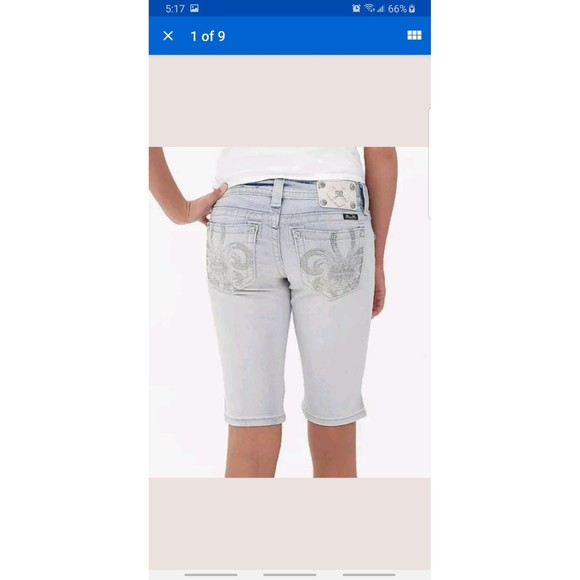 New Miss Me Women's Jean Shorts size 27 Bermuda Blue